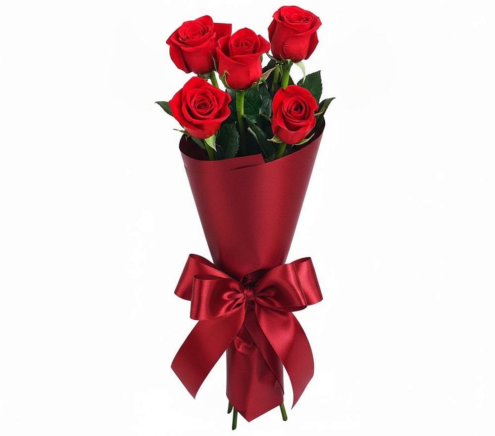 Букет 5 Красных роз Эдлесс Лав в Пестриково