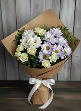 Букет цветов из:  Хризантемы и Розы в Пестриково