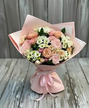 Букет цветов из:  Гвоздики, Розы и Хризантемы в Пестриково