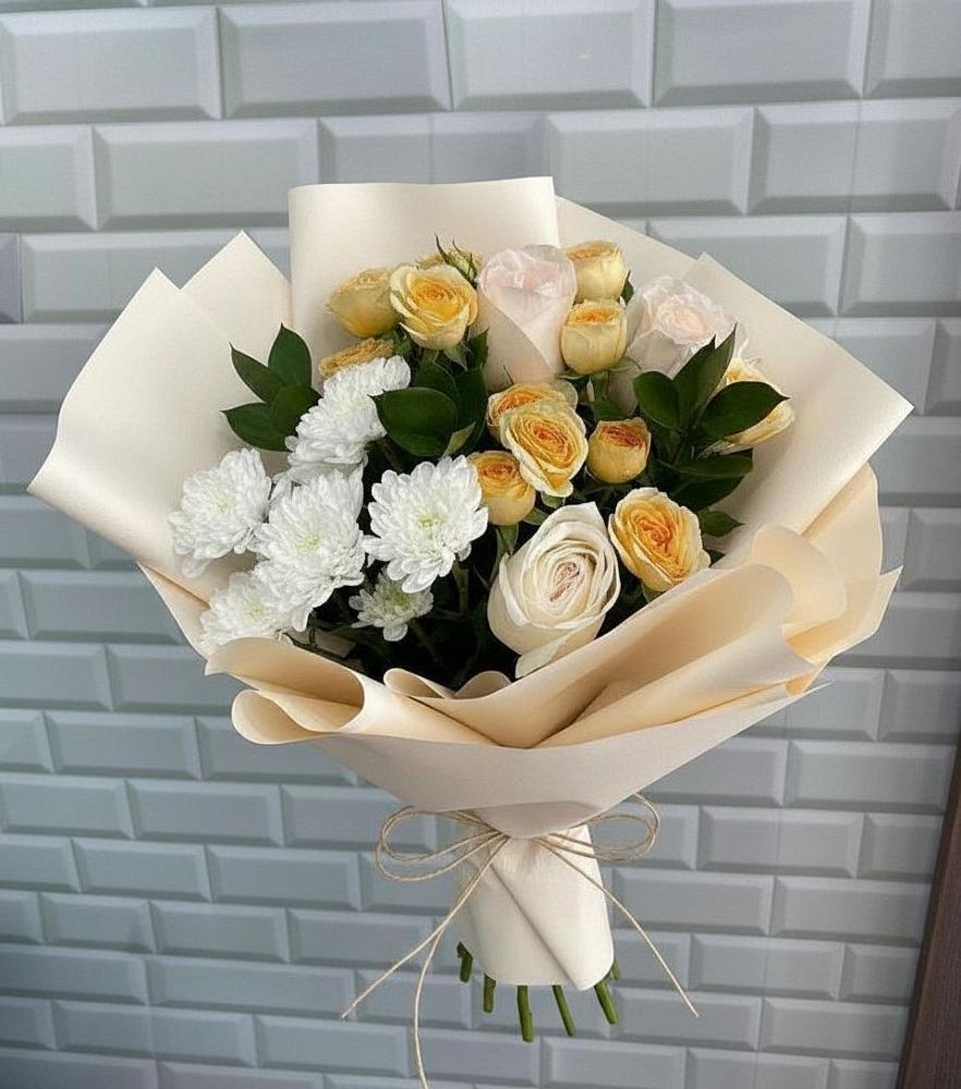 Букет цветов из: Розы и Хризантемы в Пестриково