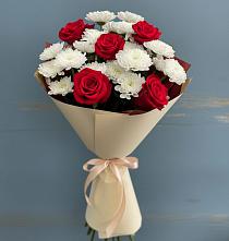 Букет цветов из:  Розы и Хризантемы в Пестриково