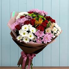Букет цветов из:  Розы, Хризантемы и Альстромерии в Пестриково