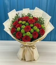 Букет цветов из:  Розы и Хризантемы в Пестриково