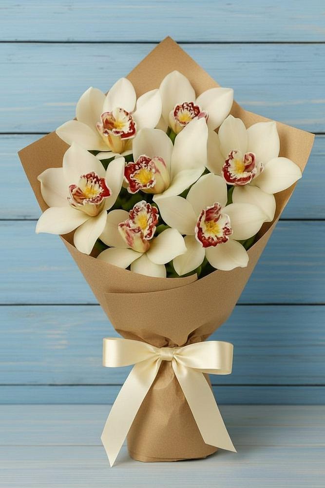 Букет цветов из: Орхидеи и Розы в Пестриково